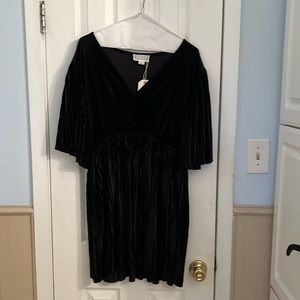 Black velvety mini dress